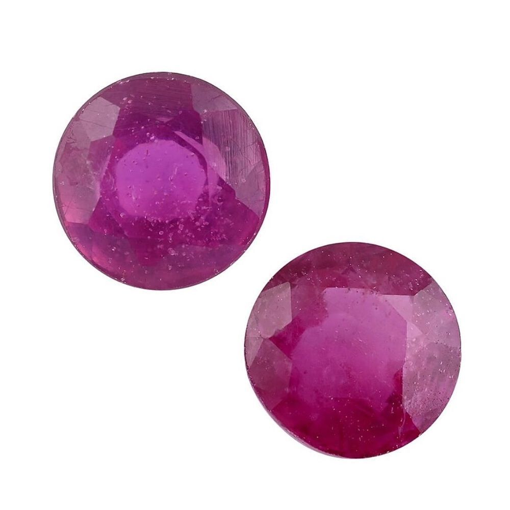 Niassa Tound Rubies set of two 1.33 ctw